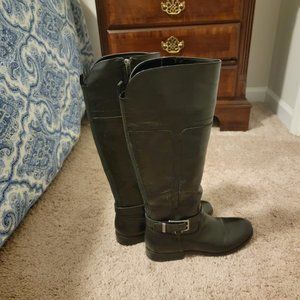 Black Boots with Silver Accent Buckle